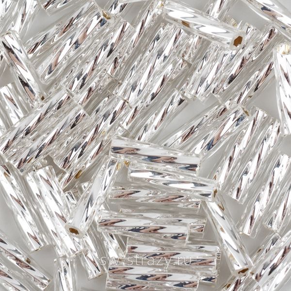 Бисер Twisted 9 mm #0021 серебристый