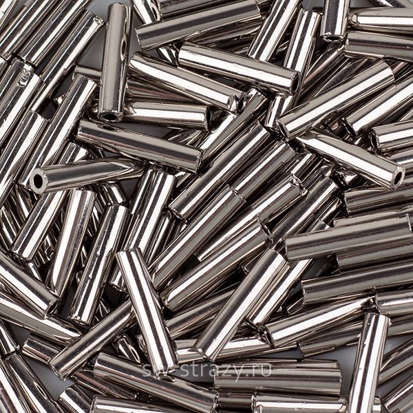 Бисер стеклярус 9 mm #0711 Никель