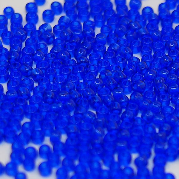 Бисер круглый 11/0 #0008 Прозрачный, кобальт