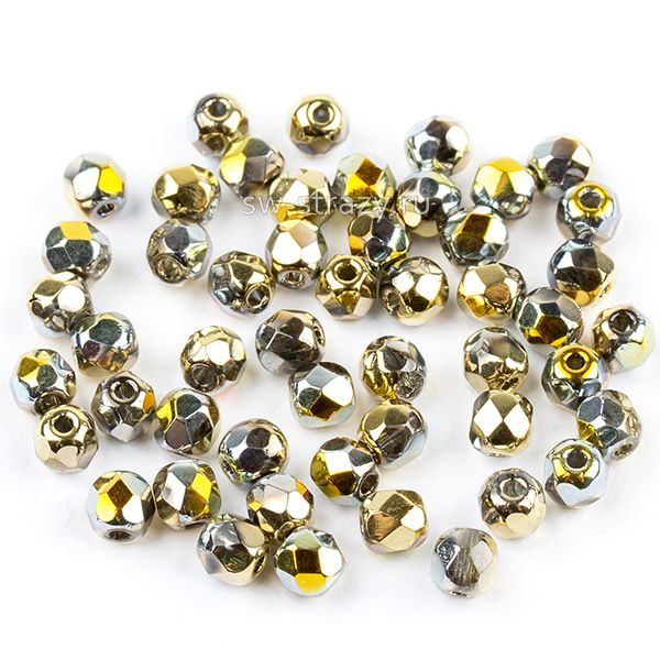 Бусины граненые Firepolished 3 мм Crystal California Sun (00030-985510