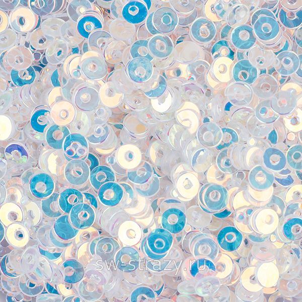 Пайетки плоские 2 мм glitter trans (3гр)