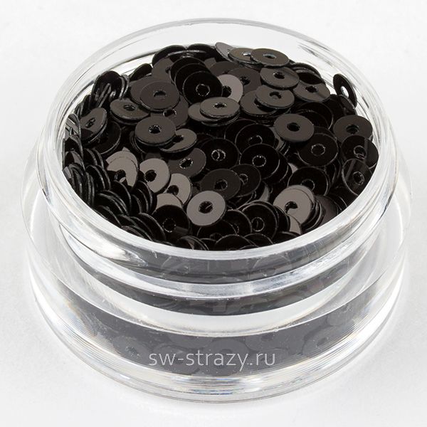 Пайетки 3 mm плоские (9919) Nero OP 3 гр