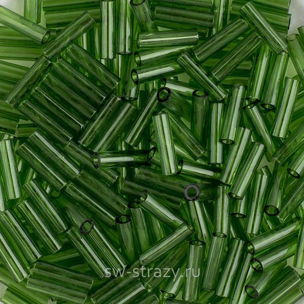 Стеклярус 6x1,7 mm 158 Transparent Olive