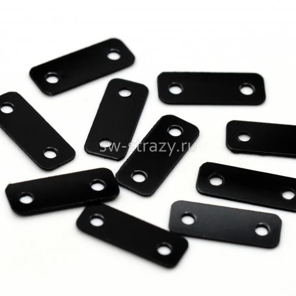 Пайетки-прямоугольники 10х4 мм черные (10 шт)