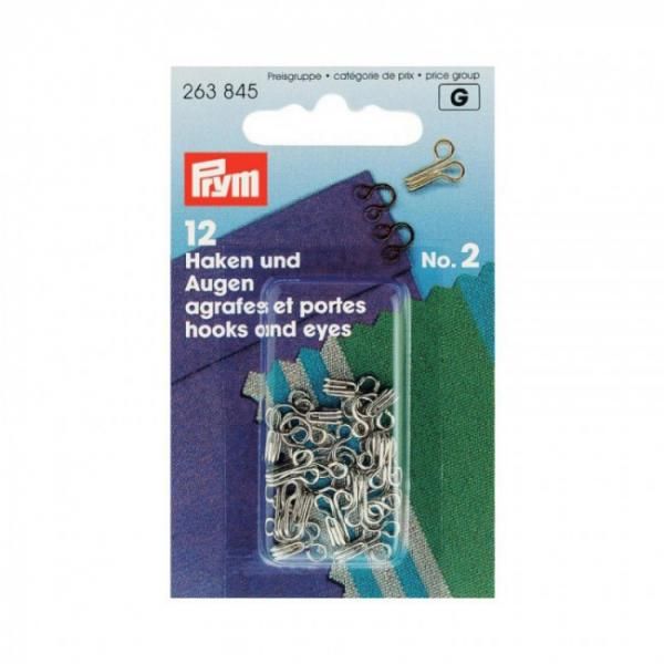 Крючки пришивные № 2 15мм 12 шт серебристые (263845)