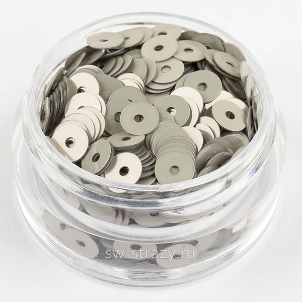 Пайетки 4 mm плоские (9009) Argento M2 3 гр