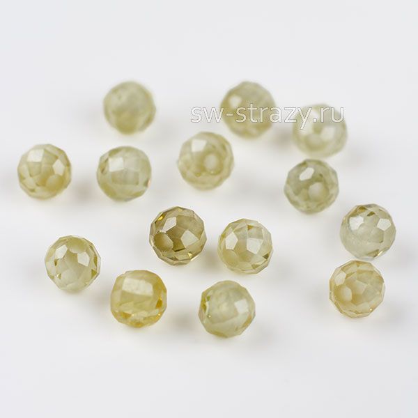 Бусина граненая из циркона 2 мм светло-зеленая