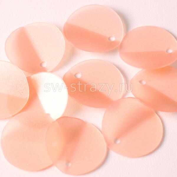Пайетки круглые со cгибом 10 мм персиковые (10 шт)