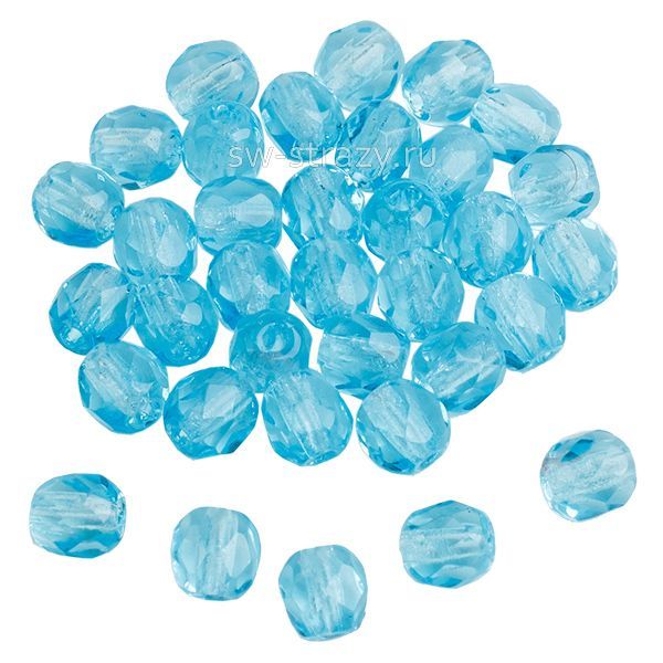 Бусины граненые Firepolished 4 мм голубой 72
