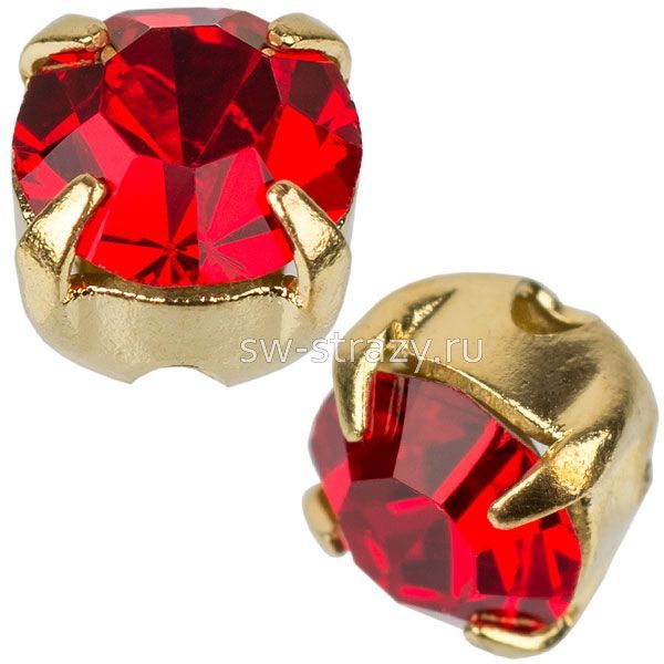 Шатоны в оправе ss 16 Light Siam/Gold