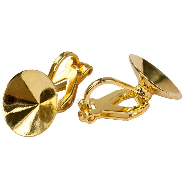 Основа под серьги-клипсы 1122 14 мм позолота SWK0349