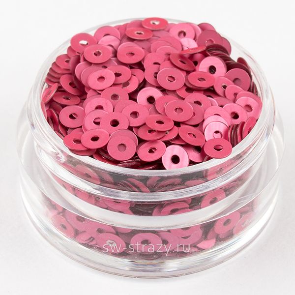 Пайетки 3 mm плоские (396W) Rosa Scuro ST 3 гр