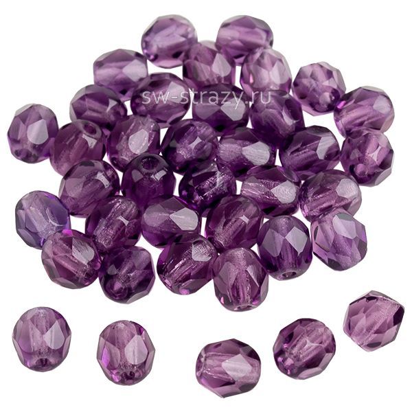 Бусины граненые Firepolished 4 мм фиолетовый 206