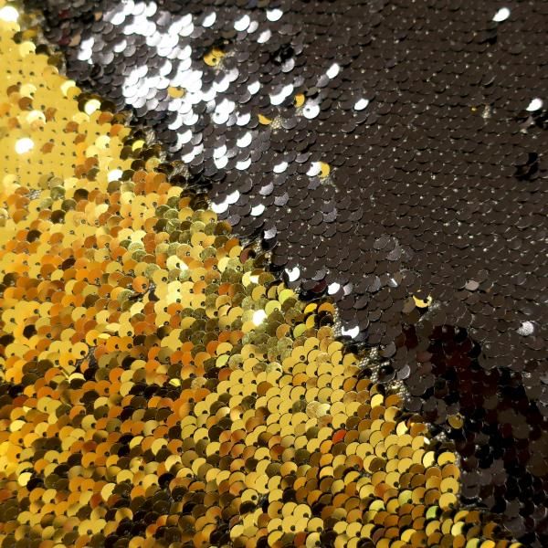 Пайеточная ткань черный\золото