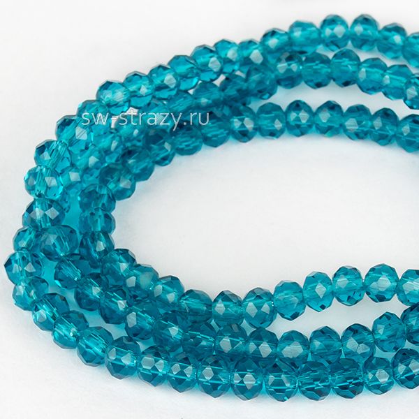 Бусины граненые Rondelle 3 мм синий монтана (19), 1 нить