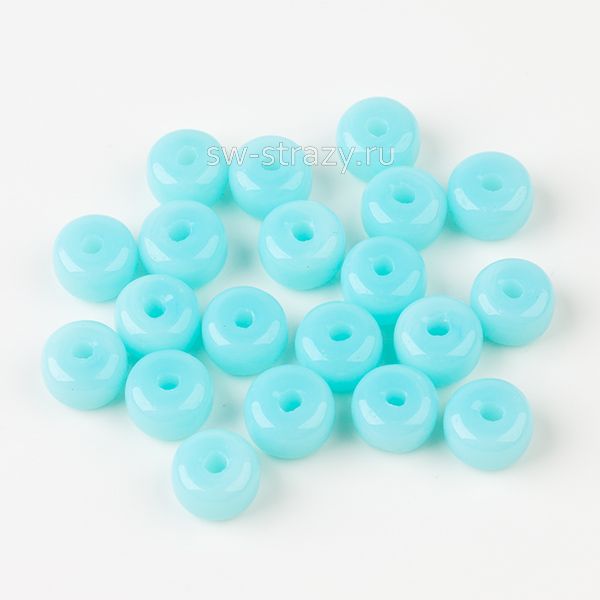 Бусины стеклянные 6,5х4 мм небесно-голубой*