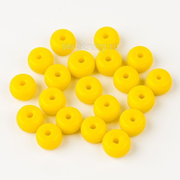 Бусины стеклянные 6,5х4 мм лимонный*