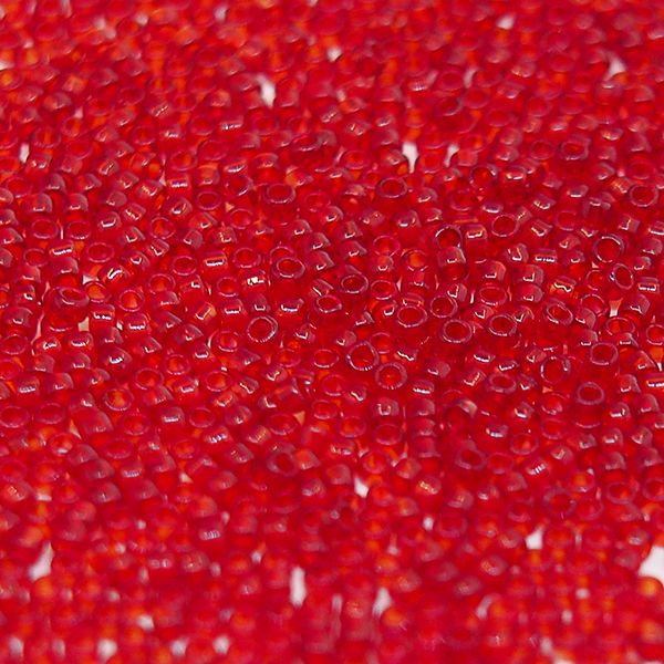 Бисер круглый 15/0 #0005D Прозрачный, гранатовый