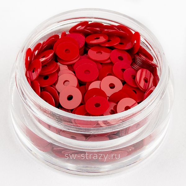 Пайетки 4 mm плоские (4494) Rosso Scarlatto 3 гр