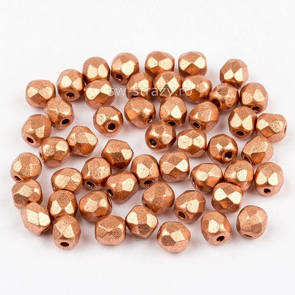 Бусины граненые Firepolished 3 мм Crystal Bronze Fire Red (00030-017700