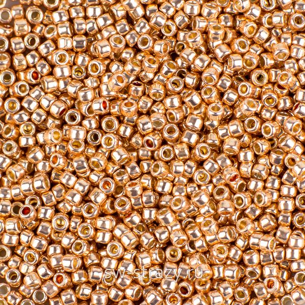 Бисер круглый 15/0 #0551PF Permanent Finish Гальванизированный розовым золото