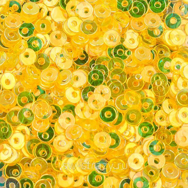 Пайетки плоские 2 мм glitter trans yellow (3гр)