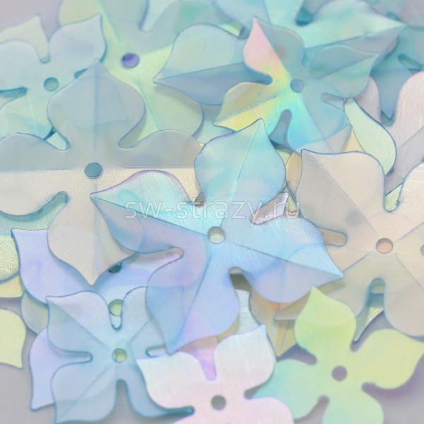 Микс пайеток-цветочков светло-голубой (1 гр)
