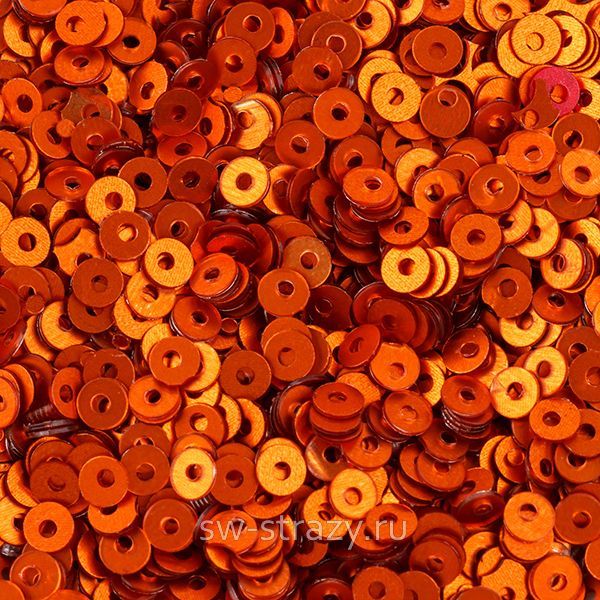 Пайетки плоские 2 мм orange (3гр)