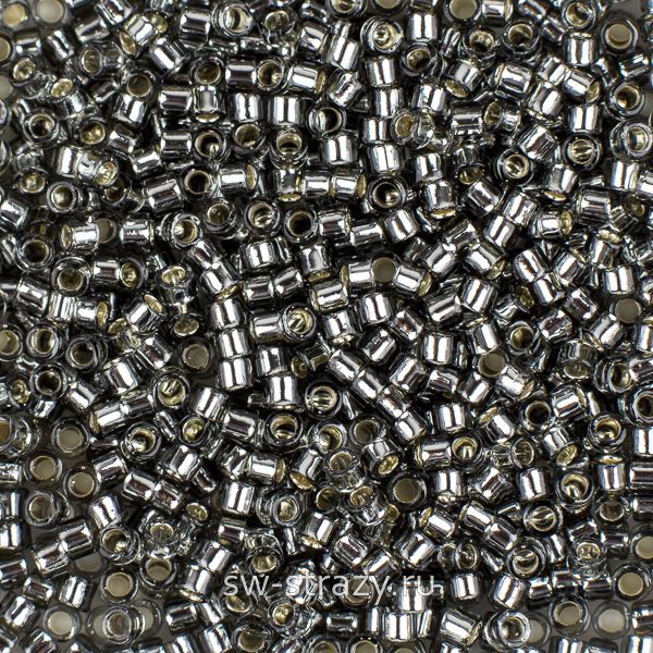Бисер Treasures 11/0 #0029B Внутреннее серебрение, темно-серый