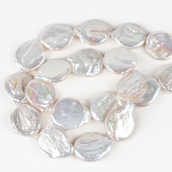 Жемчуг натуральный барочный таблетка 20х15 мм кремовый