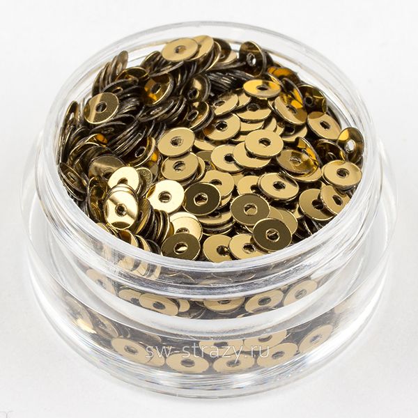 Пайетки 3 mm плоские (2071) Oro Antico MT 3 гр
