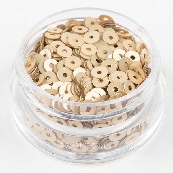 Пайетки 3 mm плоские (3009) Oro Rosa MT 3 гр