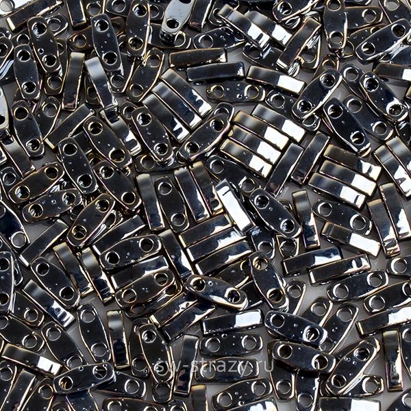 Бисер MIYUKI 5 х 1,2 х 1,9 мм 464 Metallic Light Gunmetal