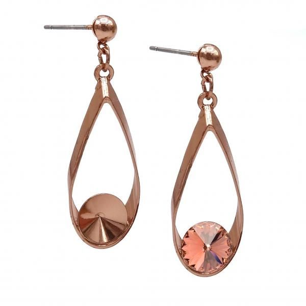 Основа под серьги-гвоздики подвес 1122 8 мм розовое золото SWK0491