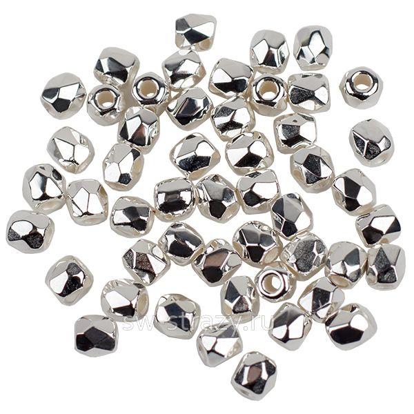 Бусины граненые Firepolished 2 мм Светлое серебро (00030\31000)
