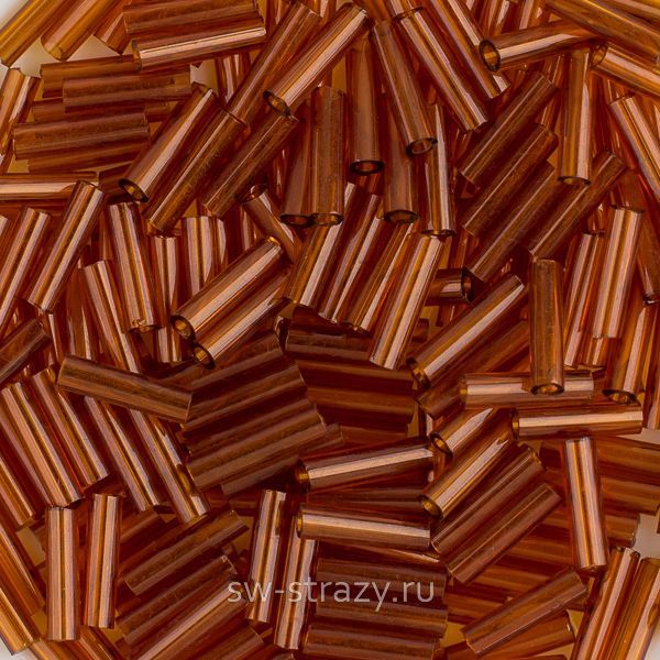 Стеклярус 6x1,7 mm 134 Dark Topaz